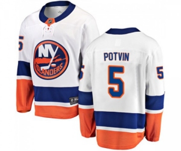 Youth New York Islanders #5 Denis Potvin Fanatics Branded White Away Breakaway NHL Jersey
