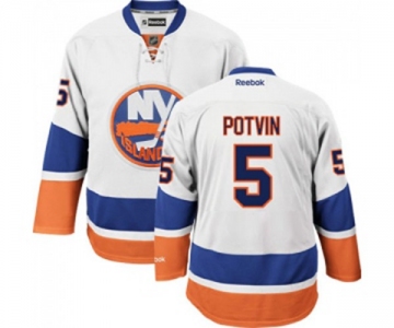 Youth Reebok New York Islanders #5 Denis Potvin Authentic White Away NHL Jersey