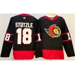 Men's Ottawa Senators #18 Tim Stützle Black 2024-25 Home Stitched Hockey Jersey