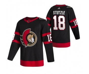 Men's Ottawa Senators #18 Tim Stutzle 2021 Black Stitched NHL Home Jersey