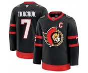 Men's Ottawa Senators #7 Brady Tkachuk Black 2024-25 Home Stitched Hockey Jersey