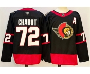 Men's Ottawa Senators #72 Thomas Chabot Black 2024-25 With C Patch Home Stitched Jersey