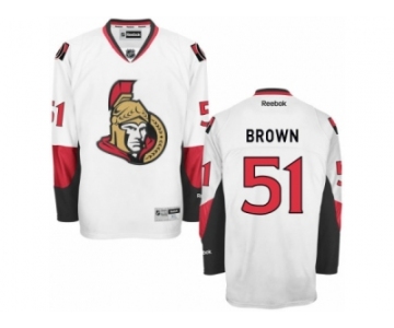 Men's Reebok Ottawa Senators #51 Logan Brown Authentic White Away NHL Jersey