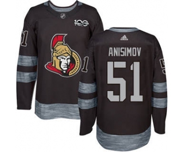 Men's Senators #51 Artem Anisimov Black 1917-2017 100th Anniversary Stitched Hockey Jersey