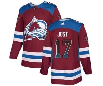 Avalanche #17 Tyson Jost Burgundy Home Drift Fashion Stitched Hockey Jersey