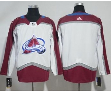 Avalanche Blank White Road Stitched Hockey Jersey