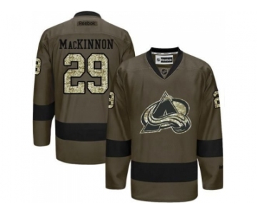 Colorado Avalanche #29 Nathan MacKinnon Green Salute to Service Stitched NHL Jersey