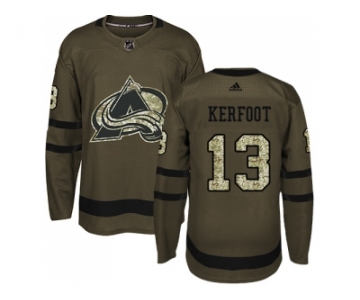 Men Adidas Colorado Avalanche #13 Alexander Kerfoot Green Salute to Service Stitched NHL Jersey