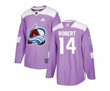Men Adidas Colorado Avalanche #14 Rene Robert Purple Authentic Fights Cancer Stitched NHL Jersey