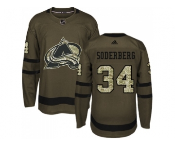 Men Adidas Colorado Avalanche #34 Carl Soderberg Green Salute to Service Stitched NHL Jersey