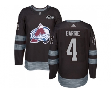 Men Adidas Colorado Avalanche #4 Tyson Barrie Black 1917-2017 100th Anniversary Stitched NHL Jersey