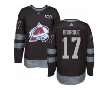 Men's Adidas Colorado Avalanche #17 Rene Bourque Authentic Black 1917-2017 100th Anniversary NHL Jersey