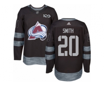 Men's Adidas Colorado Avalanche #20 Ben Smith Authentic Black 1917-2017 100th Anniversary NHL Jersey