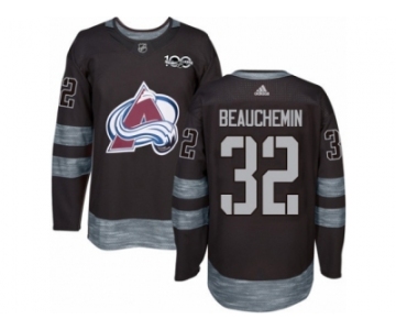 Men's Adidas Colorado Avalanche #32 Francois Beauchemin Authentic Black 1917-2017 100th Anniversary NHL Jersey