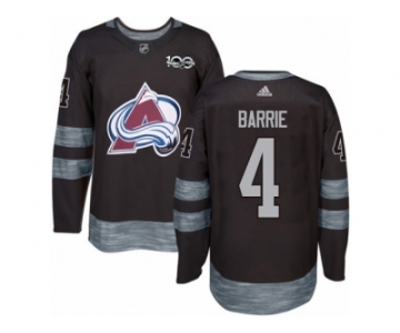 Men's Adidas Colorado Avalanche #4 Tyson Barrie Authentic Black 1917-2017 100th Anniversary NHL Jersey