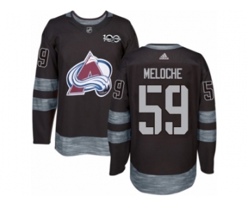 Men's Adidas Colorado Avalanche #59 Nicolas Meloche Authentic Black 1917-2017 100th Anniversary NHL Jersey