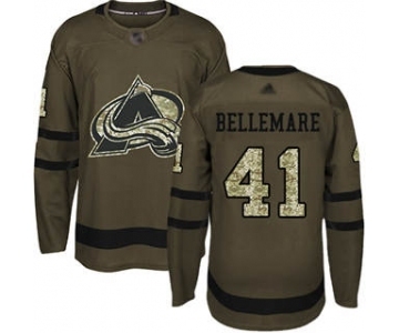 Men's Avalanche #41 Pierre-Edouard Bellemare Green Salute to Service Stitched Hockey Jersey