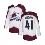 Men's Avalanche #41 Pierre-Edouard Bellemare White Road Authentic Stitched Hockey Jersey