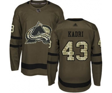 Men's Avalanche #43 Nazem Kadri Green Salute to Service Stitched Hockey Jersey