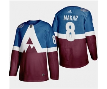 Men's Avalanche #8 Cale Makar Blue Burgundy Authentic 2019 Stadium Series Stitched Hockey Jersey