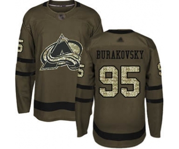Men's Avalanche #95 Andre Burakovsky Green Salute to Service Stitched Hockey Jersey