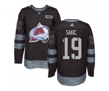 Men's Colorado Avalanche #19 Joe Sakic Black 1917-2017 100th Anniversary Stitched NHL Jersey