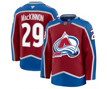 Men's Colorado Avalanche #29 Nathan MacKinnon Burgundy 2024-25 Home Stitched Jersey