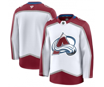 Men's Colorado Avalanche Blank White 2024-25 Away Stitched Jersey