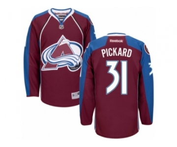 Men's Reebok Colorado Avalanche #31 Calvin Pickard Authentic Burgundy Red Home NHL Jersey