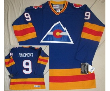 nhl jerseys colorado avalanche #9 paiement blue(ccm throwback)
