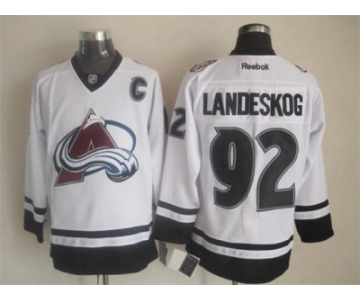 nhl jerseys colorado avalanche #92 gabriel landeskog white-black