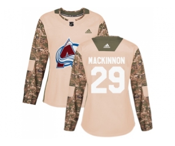Women Adidas Colorado Avalanche #29 Nathan MacKinnon Camo Authentic 2017 Veterans Day Stitched NHL Jersey