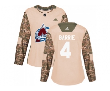 Women Adidas Colorado Avalanche #4 Tyson Barrie Camo Authentic 2017 Veterans Day Stitched NHL Jersey