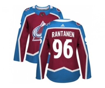 Women Adidas Colorado Avalanche #96 Mikko Rantanen Burgundy Home Authentic Stitched NHL Jersey