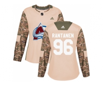 Women Adidas Colorado Avalanche #96 Mikko Rantanen Camo Authentic 2017 Veterans Day Stitched NHL Jersey