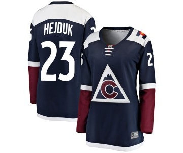 Women's Colorado Avalanche #23 Milan Hejduk Fanatics Branded Breakaway Alternate Navy Jersey