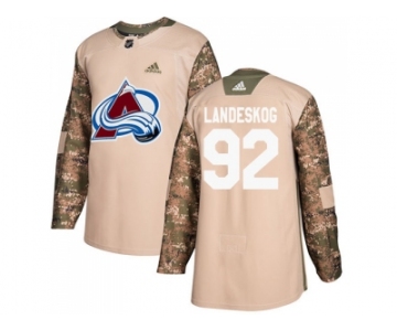 Youth Adidas Colorado Avalanche #92 Gabriel Landeskog Camo Authentic 2017 Veterans Day Stitched NHL Jersey