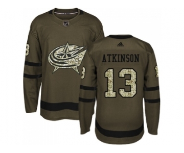 Men Adidas Columbus Blue Jackets #13 Cam Atkinson Green Salute to Service Stitched NHL Jersey