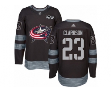 Men Adidas Columbus Blue Jackets #23 David Clarkson Authentic Black 1917-2017 100th Anniversary NHL Jersey