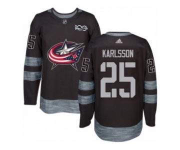 Men Adidas Columbus Blue Jackets #25 William Karlsson Authentic Black 1917-2017 100th Anniversary NHL Jersey