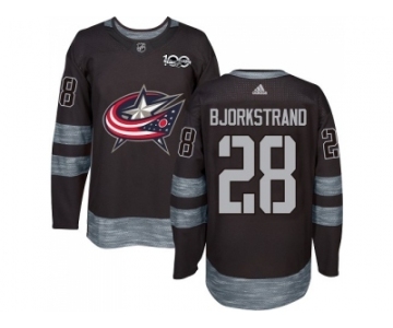 Men Adidas Columbus Blue Jackets #28 Oliver Bjorkstrand Black 1917-2017 100th Anniversary Stitched NHL Jersey