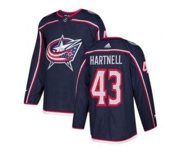Men Adidas Columbus Blue Jackets #43 Scott Hartnell Navy Blue Home Authentic Stitched NHL Jersey