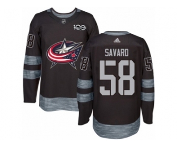 Men Adidas Columbus Blue Jackets #58 David Savard Authentic Black 1917-2017 100th Anniversary NHL Jersey