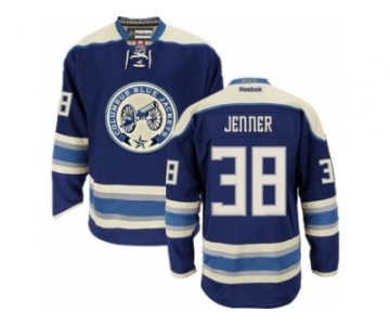 Men Reebok Columbus Blue Jackets #38 Boone Jenner Authentic Navy Blue Third NHL Jersey