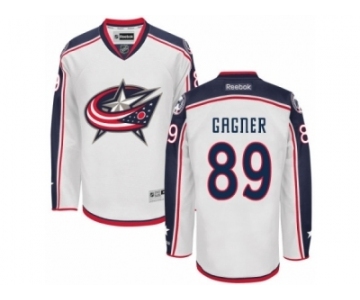 Men Reebok Columbus Blue Jackets #89 Sam Gagner Authentic White Away NHL Jersey