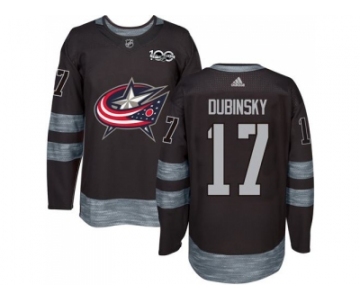 Men's Columbus Blue Jackets #17 Brandon Dubinsky Black 1917-2017 100th Anniversary Stitched NHL Jersey