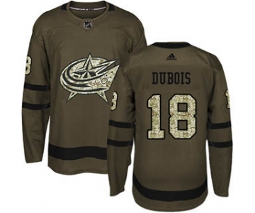 Men's Columbus Blue Jackets #18 Pierre-Luc Dubois Green Salute to Service Stitched Hockey Jersey