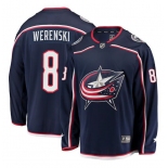 Men's Columbus Blue Jackets #8 Zach Werenski Navy Stitched Hockey Jersey