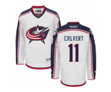 Men's Reebok Columbus Blue Jackets #11 Matt Calvert Authentic White Away NHL Jersey