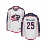Men's Reebok Columbus Blue Jackets #25 William Karlsson Authentic White Away NHL Jersey